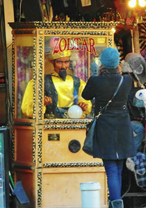 Zoltar Fortune teller machine from front